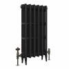 Classic 745 x 406mm Black Primered Finish Triple Column Cast Iron Radiator - 6 Sections