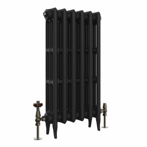 Classic 745 x 406mm Black Primered Finish Triple Column Cast Iron Radiator - 6 Sections