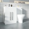 Calm White Left Hand Combination Vanity Unit Basin L Shape with Back to Wall Fresh Curved Toilet & Soft Close Seat & Concealed Cistern - 1100mm