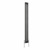 Bern 1800 x 200mm Black Silver Double Column Vertical Traditional Radiator