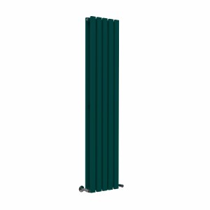 Lulea 1600 x 340mm Blue Green Double Flat Panel Vertical Designer Radiator