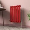 Karlstad 600 x 410mm Signal Red Single Flat Panel Horizontal Designer Radiator