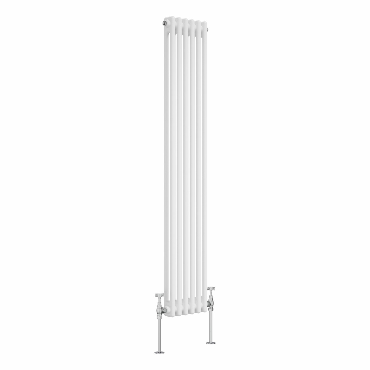 Bern 1500 x 290mm White Double Column Vertical Traditional Radiator
