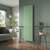 Lulea 1800 x 550mm Pastel Green Single Flat Panel Vertical Designer Radiator