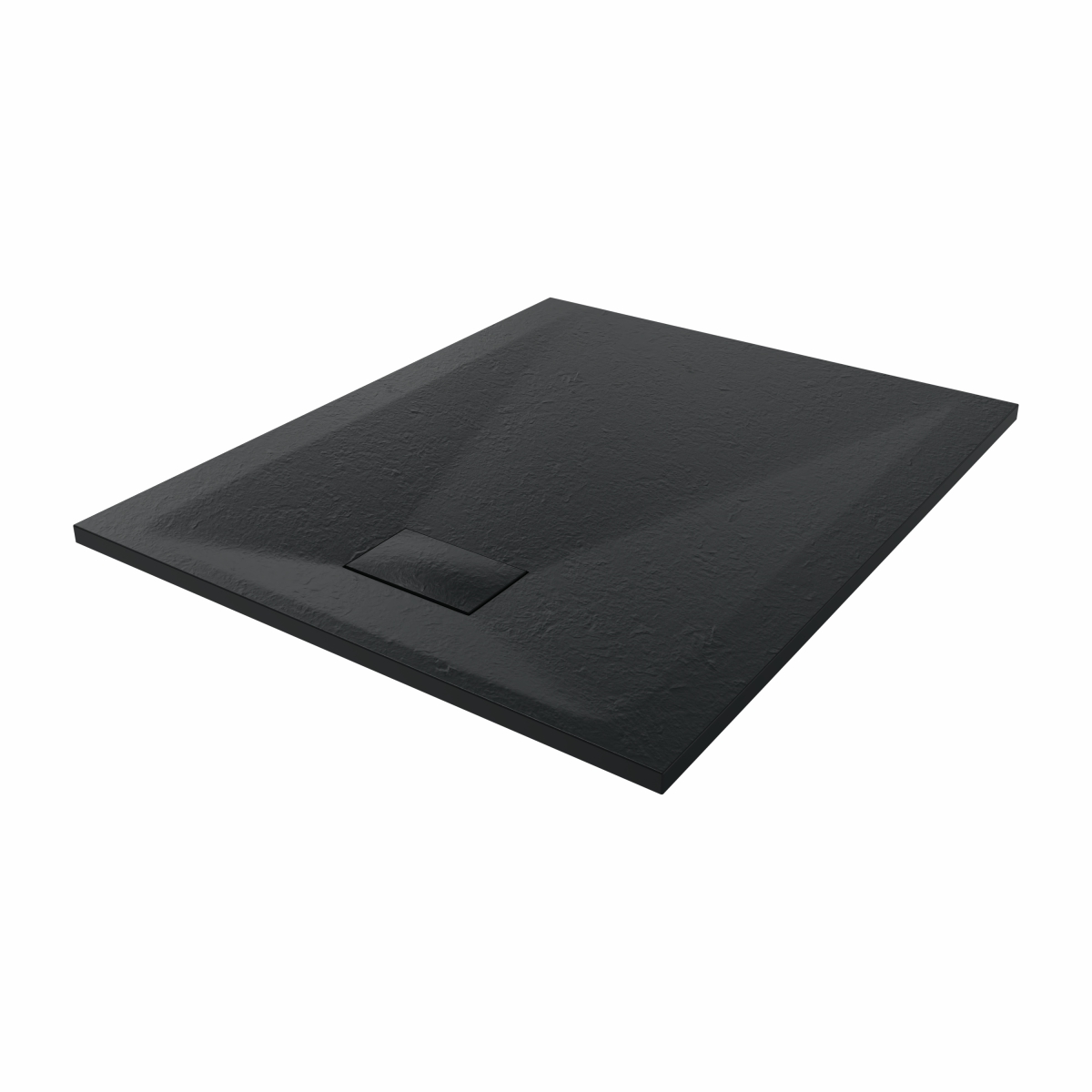 Terra - 1100x900mm Slate Effect Rectangle Shower Tray Black