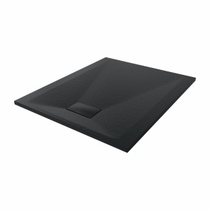 Terra - 1100x900mm Slate Effect Rectangle Shower Tray Black