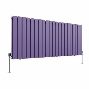 Karlstad 600 x 1430mm Elegant Purple Double Horizontal Flat Panel Designer Radiator