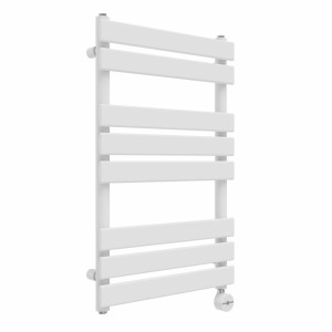 Juva 800 x 500mm White Flat Panel Thermostatic Touch Control Electric Heated Towel Rail