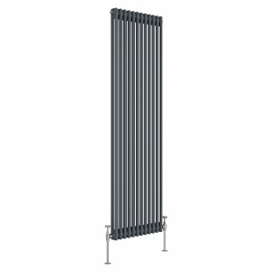 Bern 1800 x 560mm Anthracite Double Column Vertical Traditional Radiator