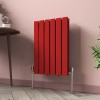 Karlstad 600 x 410mm Signal Red Double Flat Panel Horizontal Designer Radiator