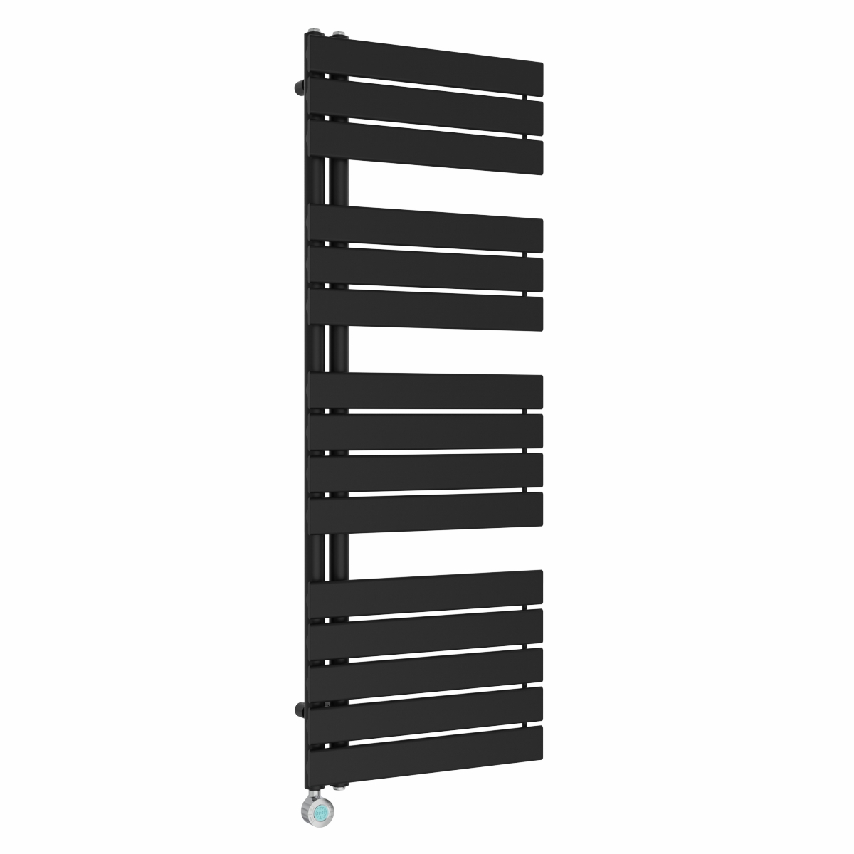 Kristiansund 1380 x 500mm Black Thermostatic Touch Control Electric Heated Towel Rail