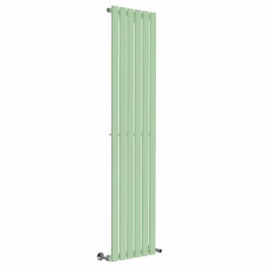 Lulea 1800 x 410mm Pastel Green Single Flat Panel Vertical Designer Radiator