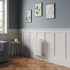 Bern 600 x 425mm White Double Column Horizontal Traditional Radiator