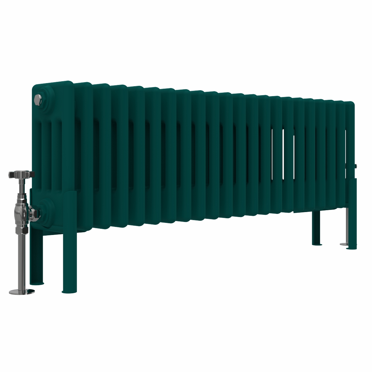 Bern 300 x 1010mm Traditional Blue Green Horizontal Four Column Radiator