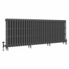 Classic  745 x 1956mm Farrow & Ball Railings Grey Triple Column Cast Iron Radiator - 31 Sections