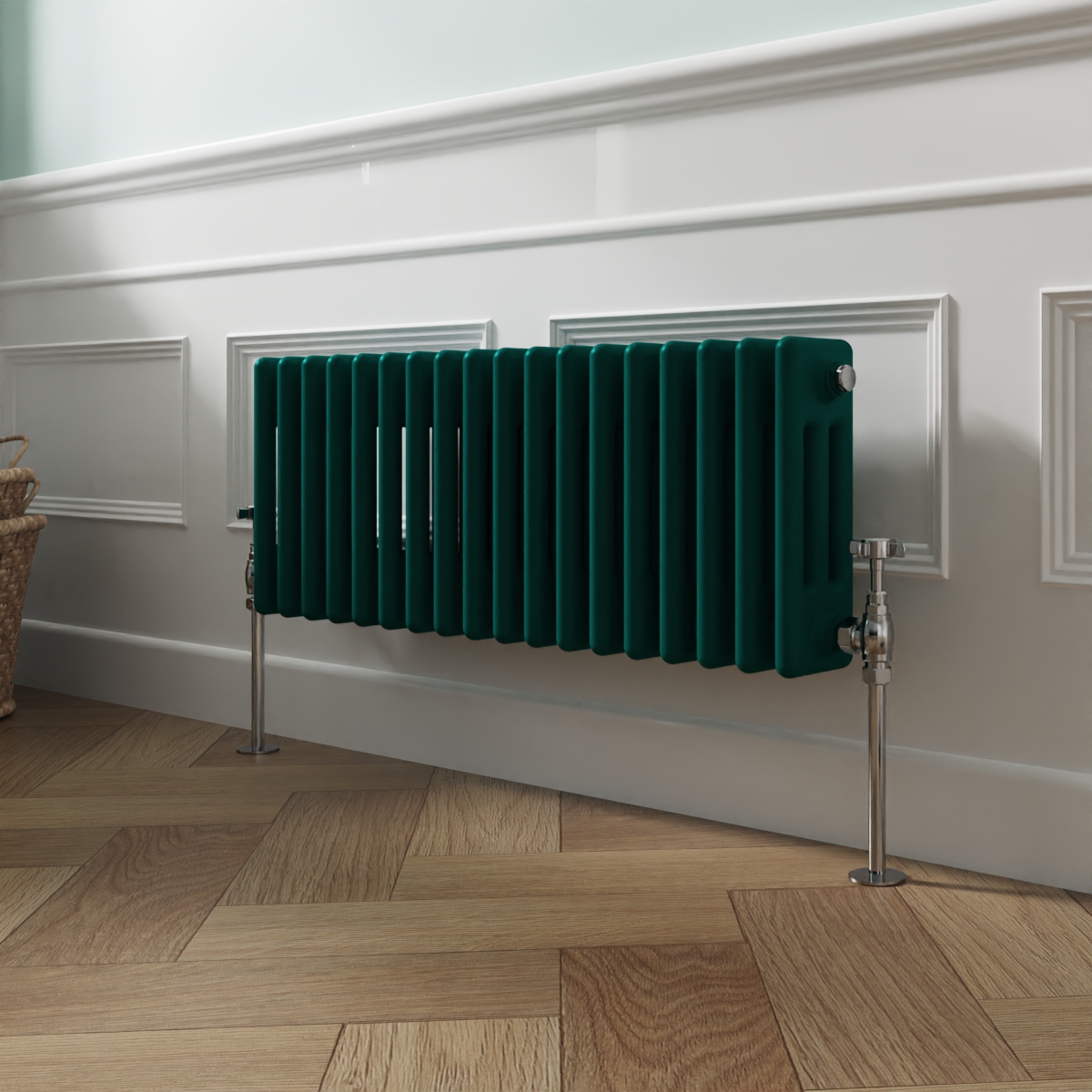 Bern 300 x 830mm Blue Green Triple Horizontal Column Radiator