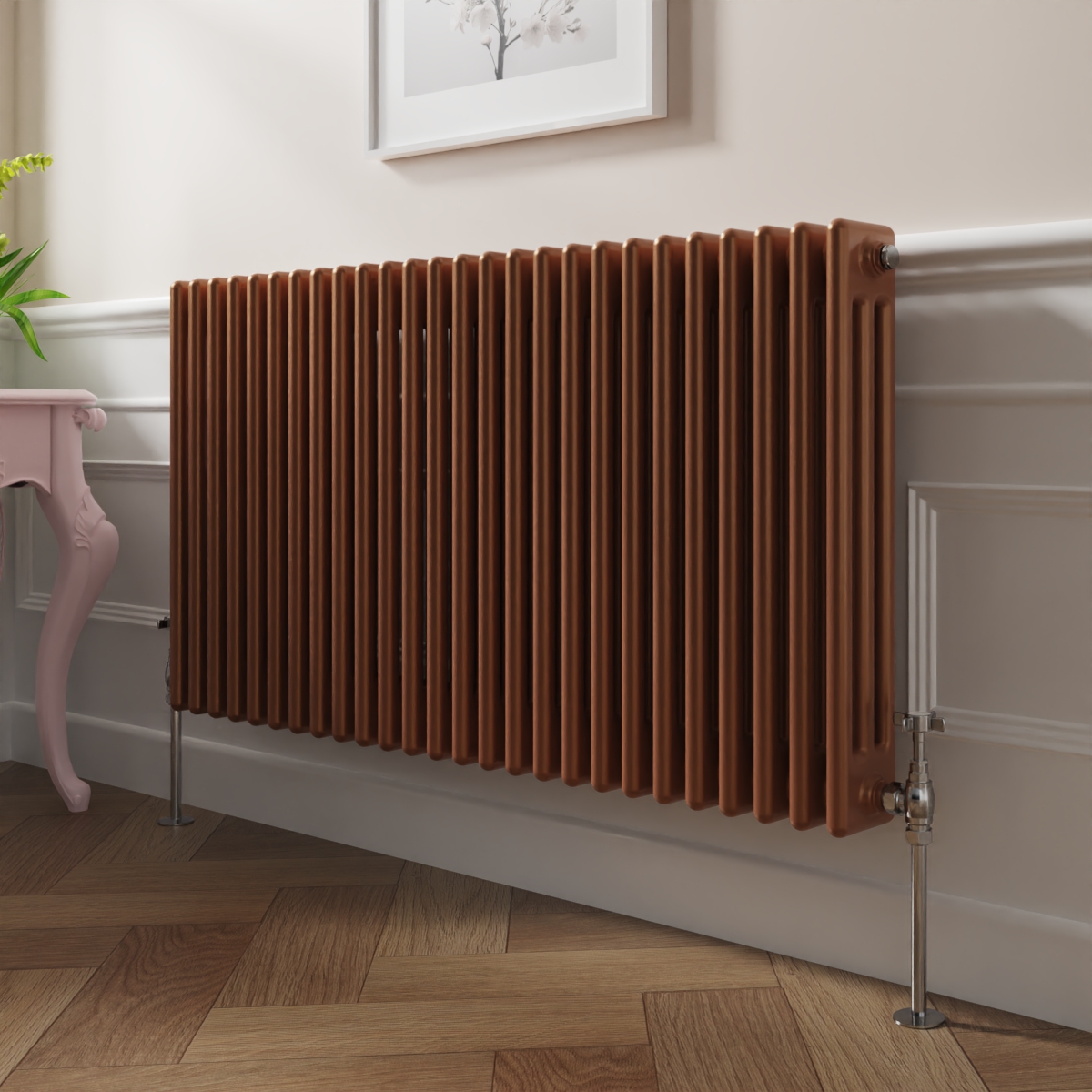 Bern 600 x 1190mm Metallic Bronze Triple Horizontal Column Radiator