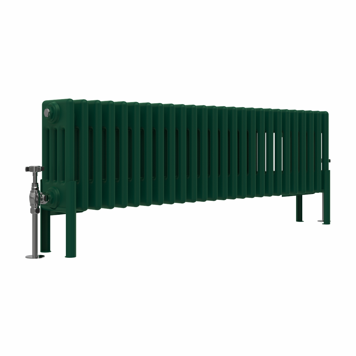 Bern 300 x 1190mm Traditional Moss Green Horizontal Four Column Radiator