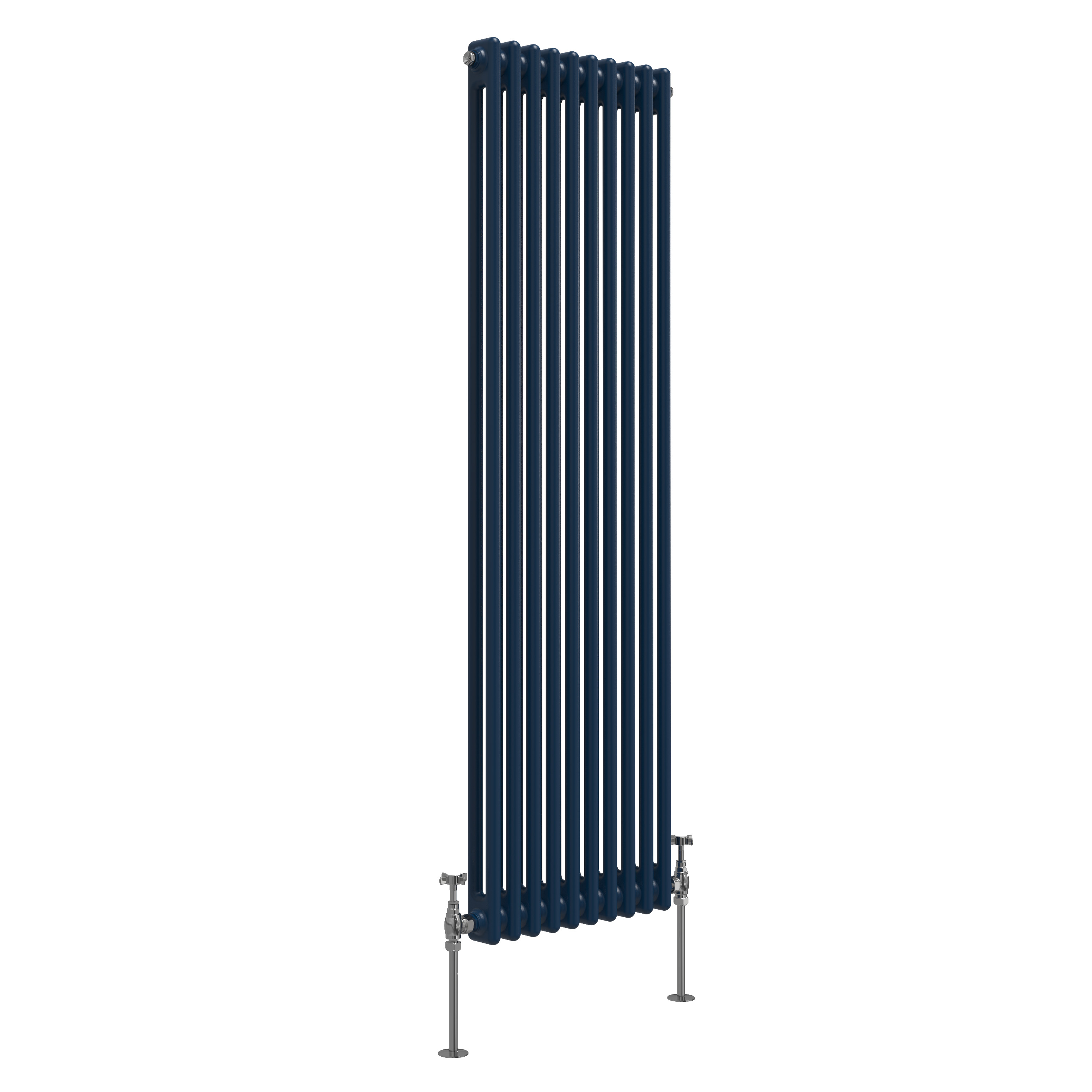Bern 1500 x 470mm Sapphire Blue Double Column Vertical Traditional Radiator