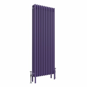 Bern 1500 x 560mm Elegant Purple Four Column Vertical Traditional Radiator
