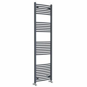 Fjord 1800 x 500mm Curved Anthracite Heated Towel Rail