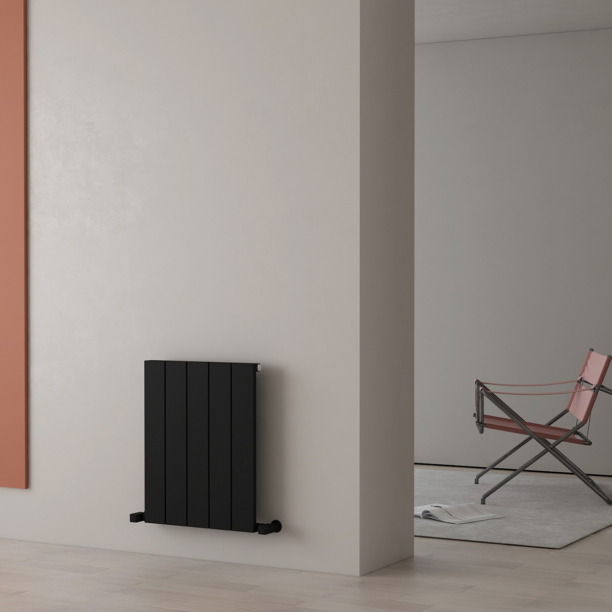 Carisa Nemo 600 x 470mm Black Designer Aluminium Radiator
