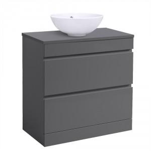 Tonic II Floor Standing Vanity Unit and Countertop Basin 800mm Grey