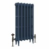 Classic  745 x 406mm  Farrow & Ball Hague Blue Triple Column Cast Iron Radiator - 6 Sections