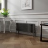 Bern 300 x 830mm Black Silver Four Column Horizontal Traditional Radiator