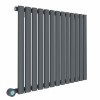 Norden 600 x 768mm Anthracite Horizontal Oval Tube Wifi Electric Radiator - 800W
