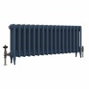 Classic  450 x 1088mm Farrow & Ball Hague Blue Triple Column Cast Iron Radiator - 17 Sections