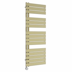 Kristiansund 1380 x 500mm Brushed Brass Thermostatic Touch Control Electric Heated Towel Rail