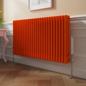 Bern 600 x 1190mm Bright Orange Triple Horizontal Column Radiator