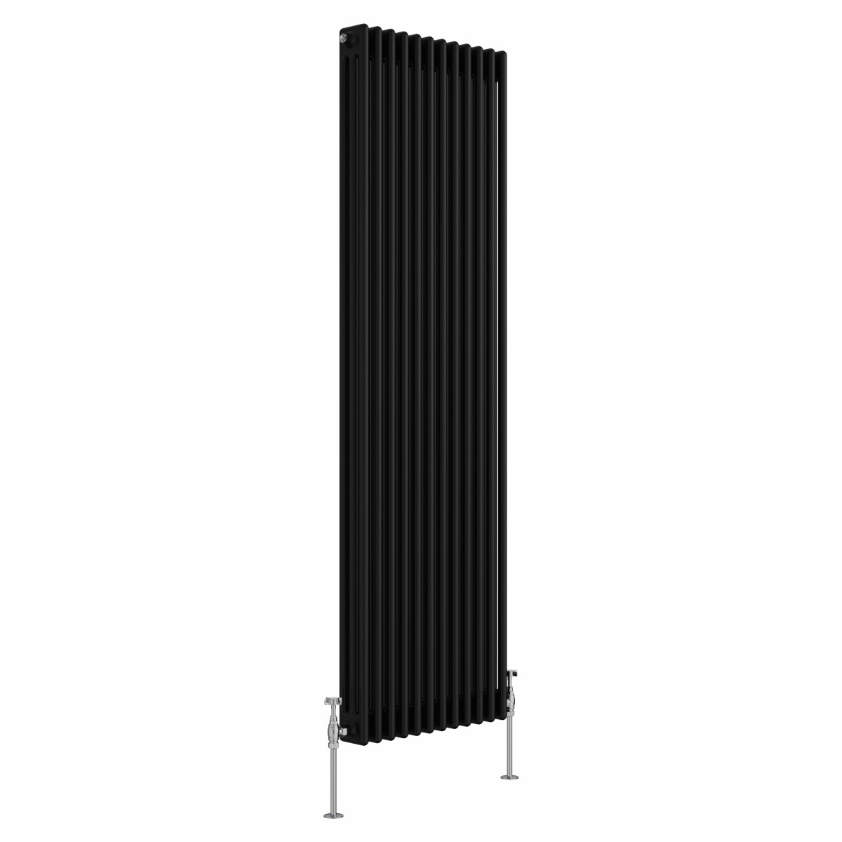 Bern 1800 x 560mm Black Triple Column Vertical Traditional Radiator