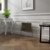 Bern 300 x 425mm Black Gold Double Column Horizontal Traditional Radiator