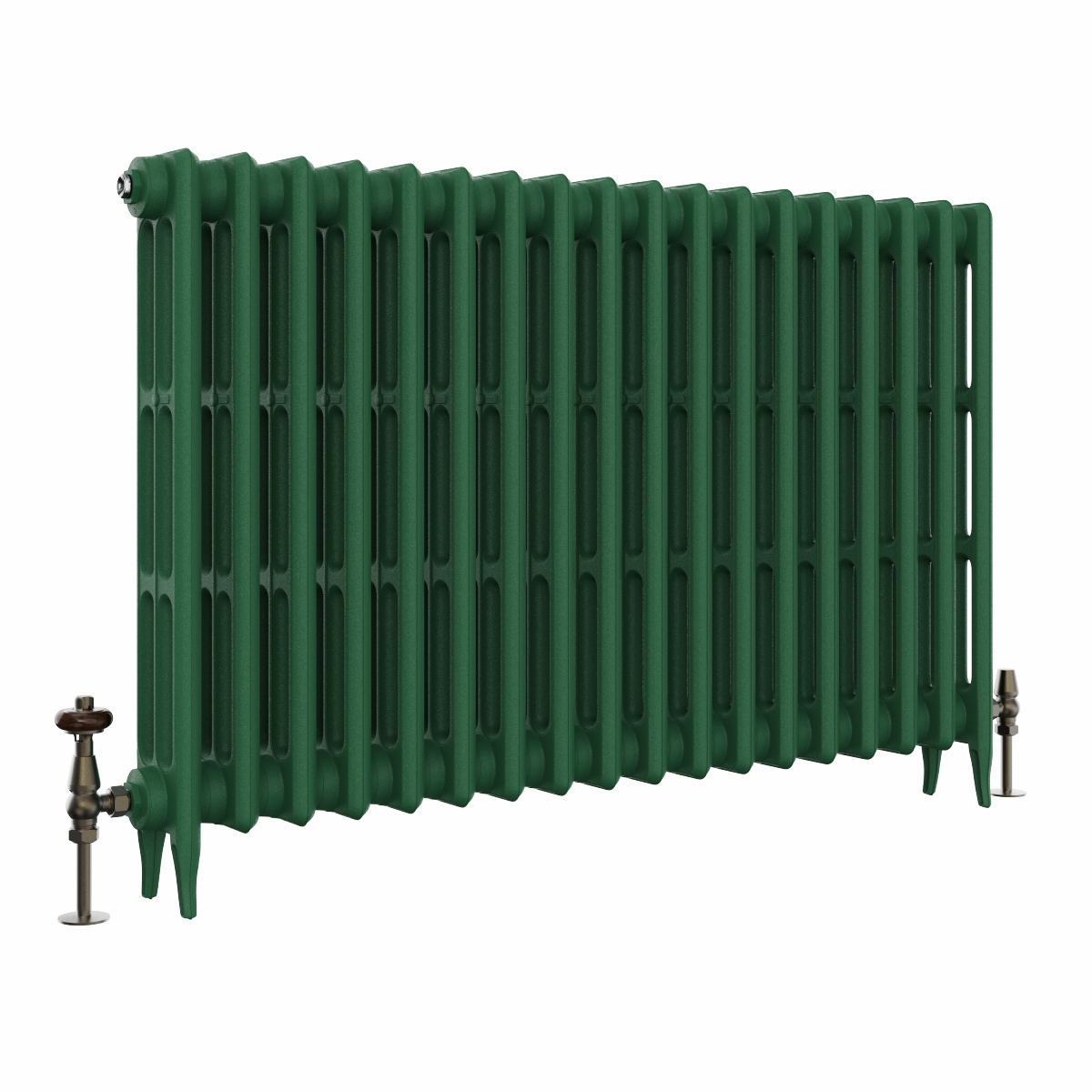 Classic  745 x 1150mm Farrow & Ball Duck Green Triple Column Cast Iron Radiator - 18 Sections