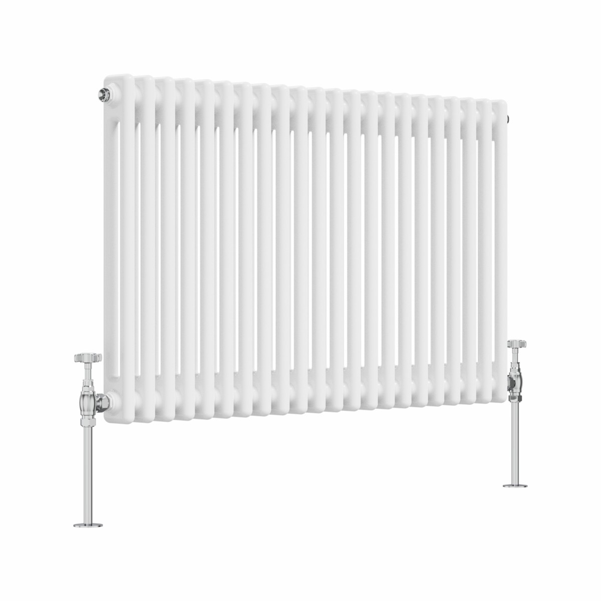 Bern 600 x 1010mm White Double Column Horizontal Traditional Radiator