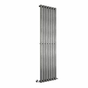 Lulea 1800 x 480mm Black Silver Single Vertical Flat Panel Designer Radiator