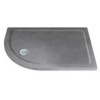 Shower Tray 1000 x 800 mm ABS Stone 550 Radius Left Hand Offset Quad Grey Sparkle