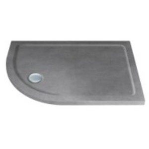 Shower Tray 1000 x 800 mm ABS Stone 550 Radius Left Hand Offset Quad Grey Sparkle
