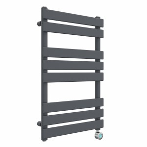 Juva 800 x 500mm Sand Grey Flat Panel Thermostatic Touch Control Electric Heated Towel Rail