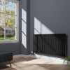 Karlstad 600 x 1158mm Black Flat Panel Horizontal Wifi Electric Radiator - 1000W