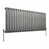 Karlstad 600 x 1430mm Black Silver Single Horizontal Flat Panel Designer Radiator