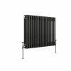 Bern 600 x 830mm Black Silver Triple Horizontal Column Radiator