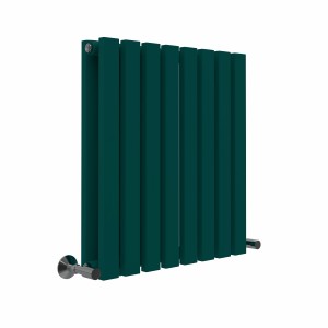 Lulea Blue Green Flat Panel Horizontal Designer Radiator - Choice of Size