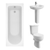 Splash Bathroom Suite with Close Coupled Toilet and Essential Single Ended Bath - 1700 x 700mm