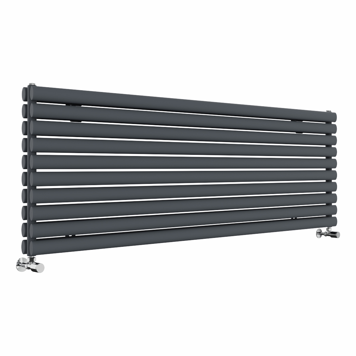 Norden 591 x 1800mm Anthracite Double Horizontal Oval Tube Designer Radiator