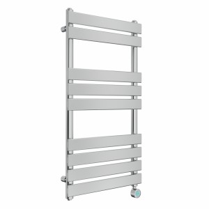 Juva 950 x 500mm Chrome Flat Panel Thermostatic Touch Control Wifi Electric Heated Towel Rail