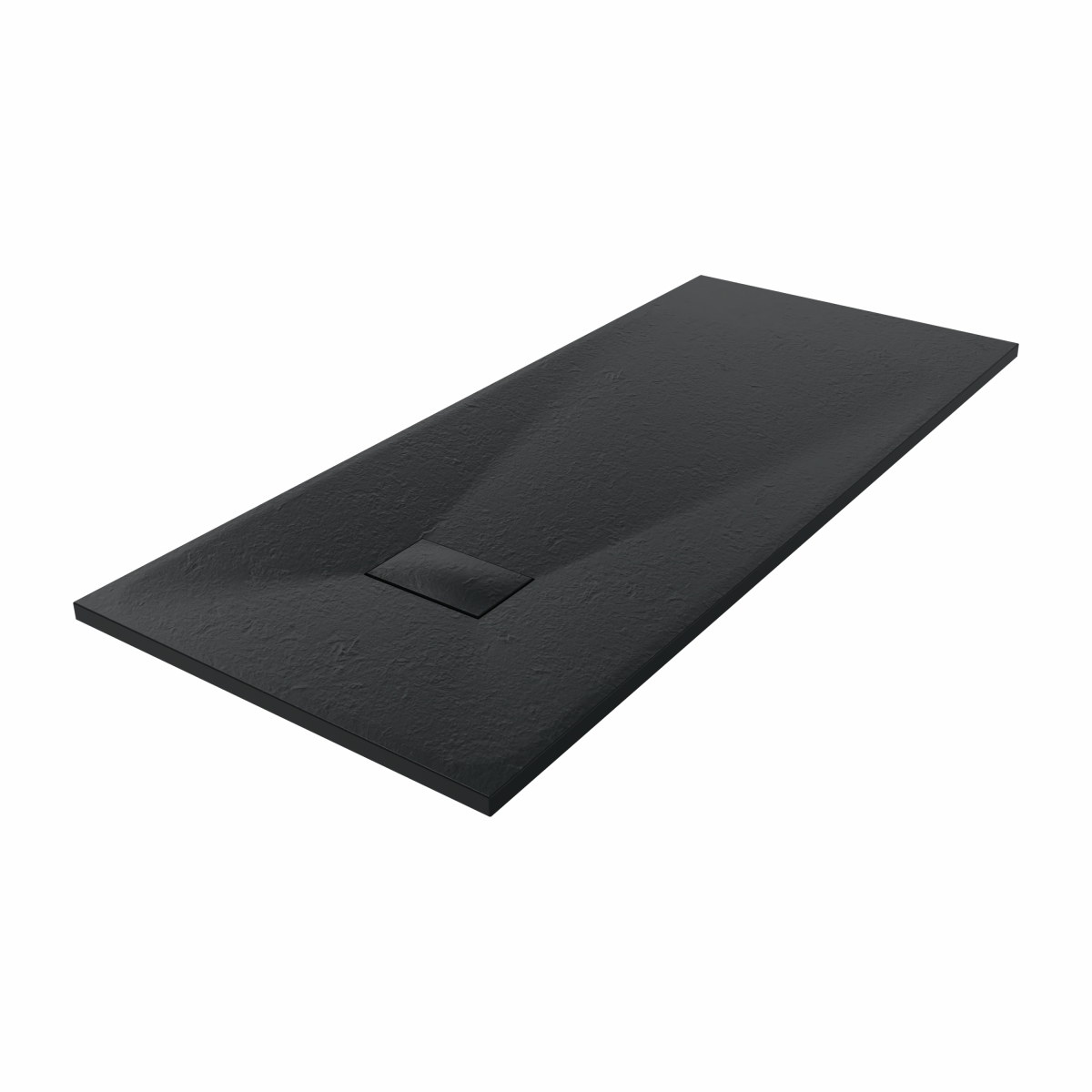 Terra - 1600x700mm Slate Effect Rectangle Shower Tray Black