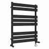 Juva 800 x 600mm Dual Fuel Satin Black Flat Panel Thermostatic Touch Control Electric Heated Towel Rail